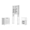 Alaterre Furniture Derby 4-Piece Bathroom Set with Over Toilet Shelf, Wall Mounted Cabinet, Hamper, and Floor Cabinet ANDE72678WH - alternate 1